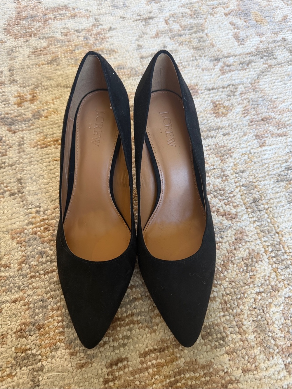 J. Crew Black Pointed-Toe Suede Pumps